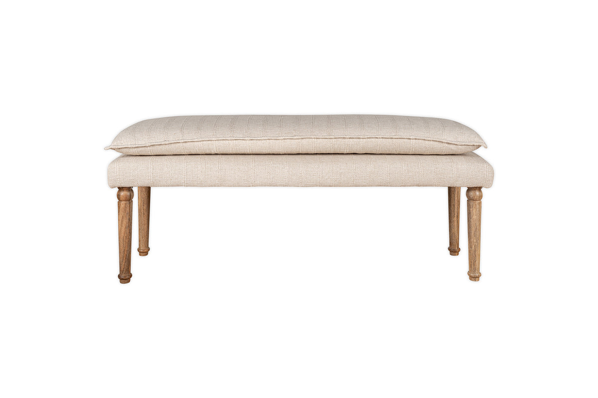 Banc Kiana en coton recouvert de tissu - Naturel