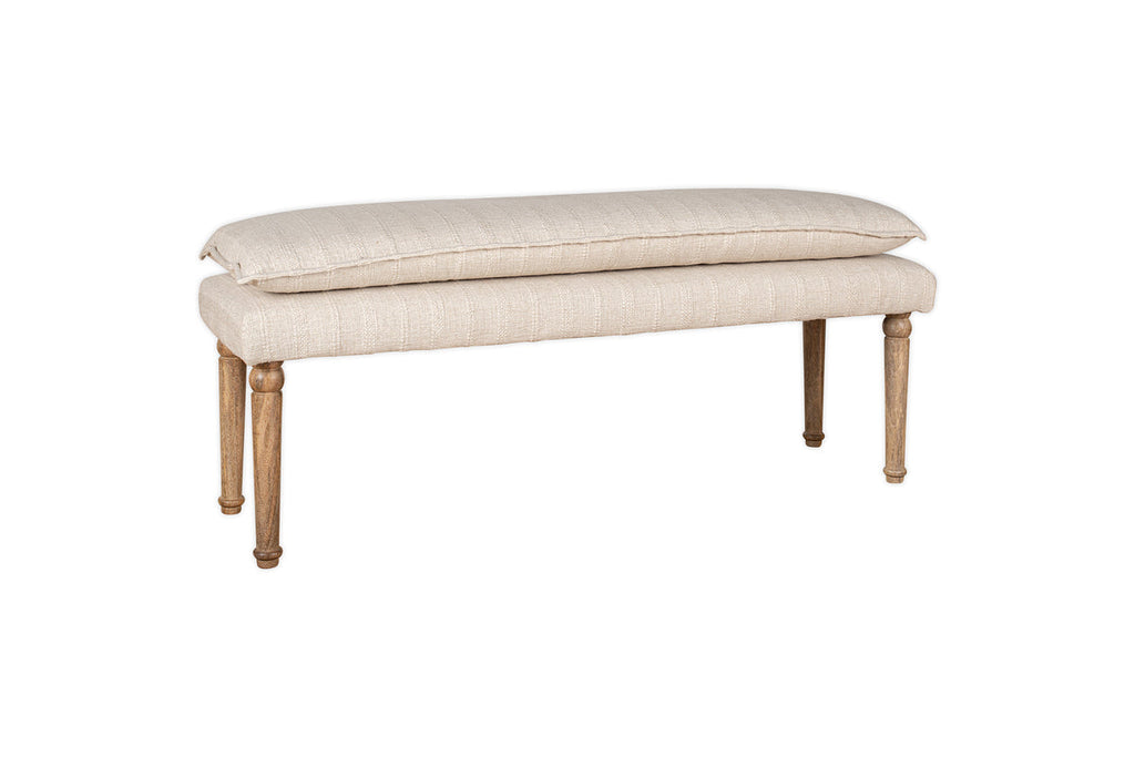 Banc Kiana en coton recouvert de tissu - Naturel