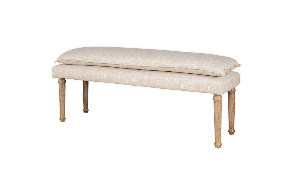 Banc Kiana en coton recouvert de tissu - Naturel