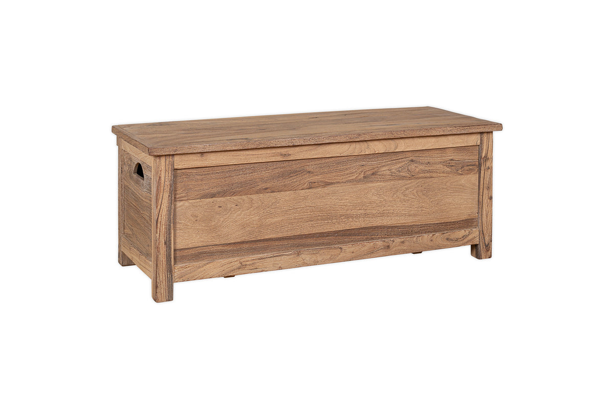 Banc de rangement Karadi en bois recyclé - Naturel