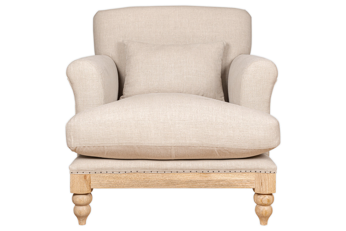 Fauteuil Kashi en lin naturel