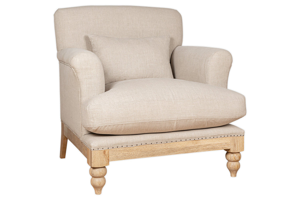 Fauteuil Kashi en lin naturel