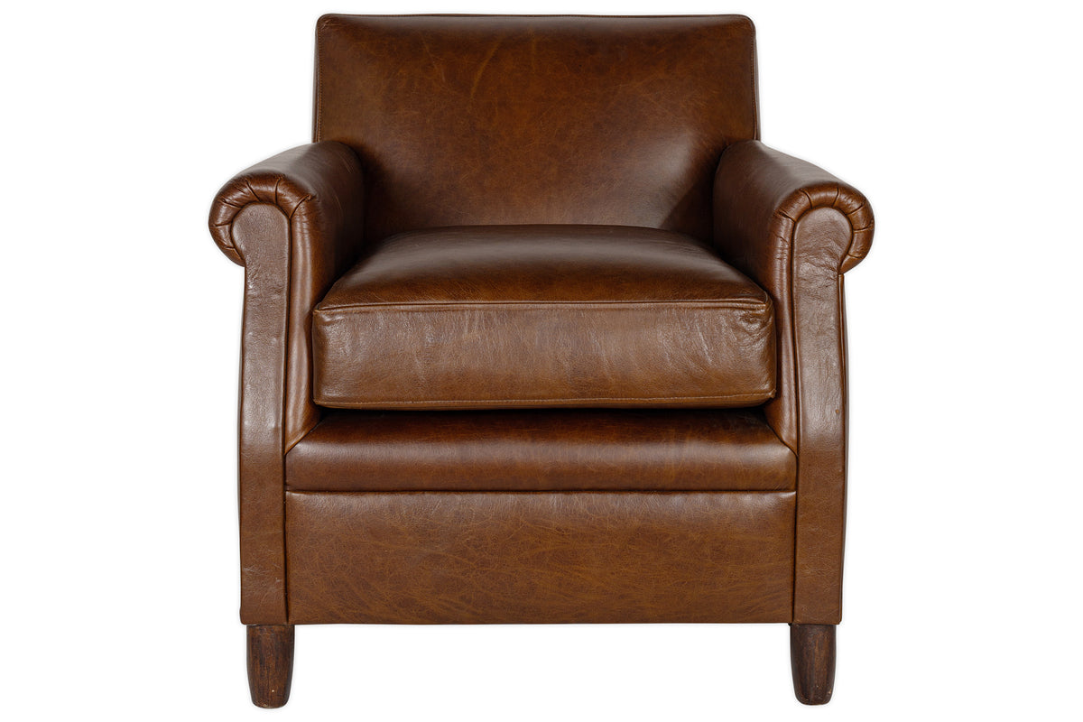 Fauteuil en cuir Knada - Marron chocolat