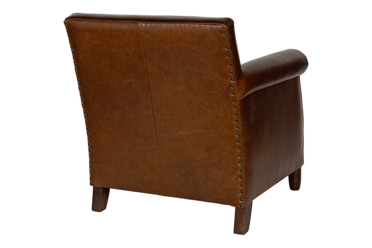 Fauteuil en cuir Knada - Marron chocolat