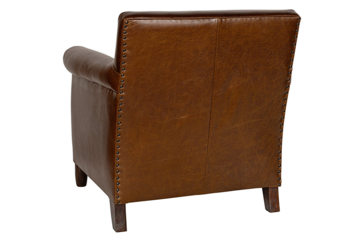 Fauteuil en cuir Knada - Marron chocolat