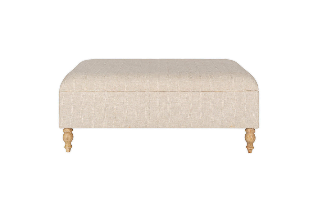 Pouf de rangement capitonné Kiana - Naturel