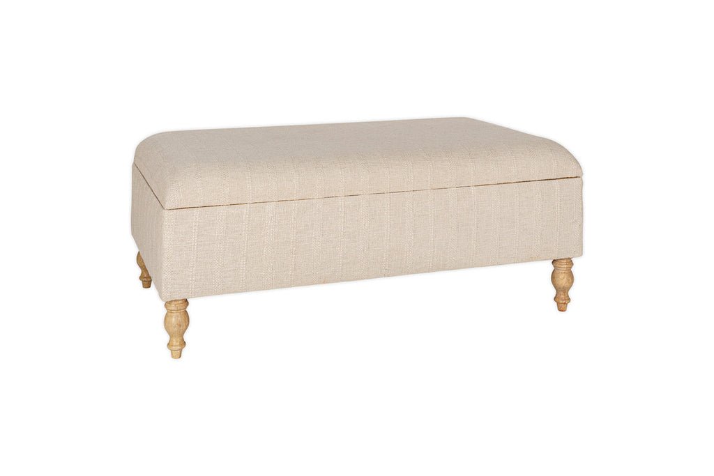 Pouf de rangement capitonné Kiana - Naturel