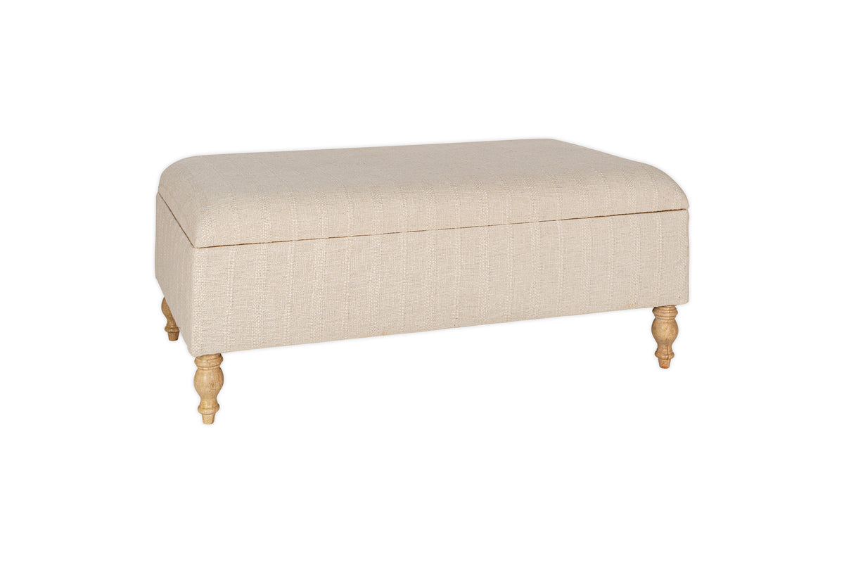 Pouf de rangement capitonné Kiana - Naturel