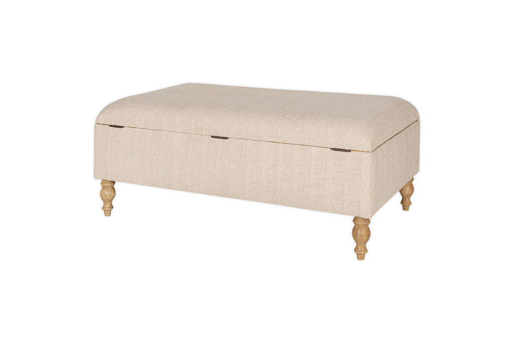 Pouf de rangement capitonné Kiana - Naturel