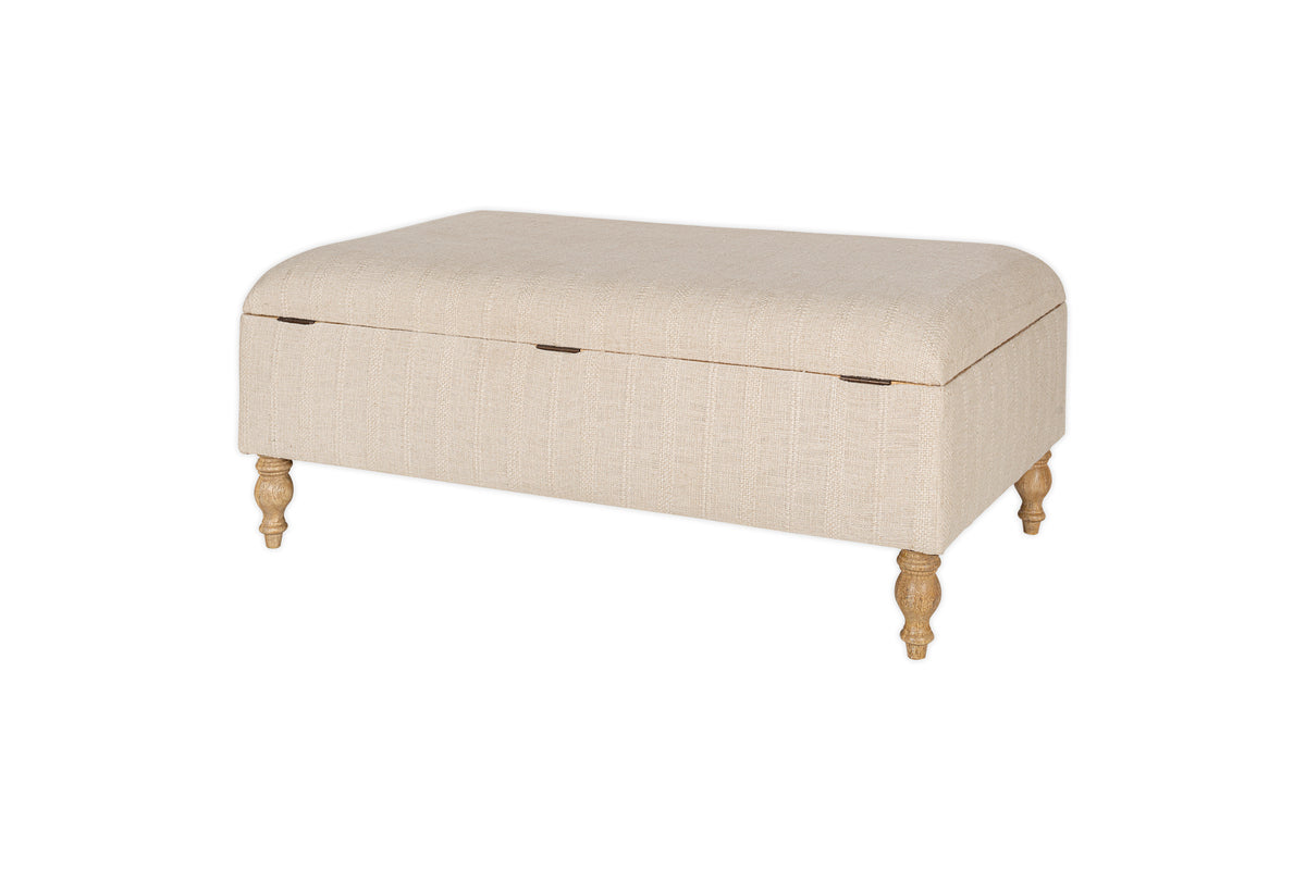 Pouf de rangement capitonné Kiana - Naturel