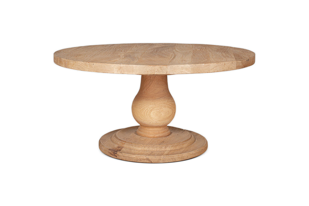 Table basse ronde sculptée Laya - Naturelle