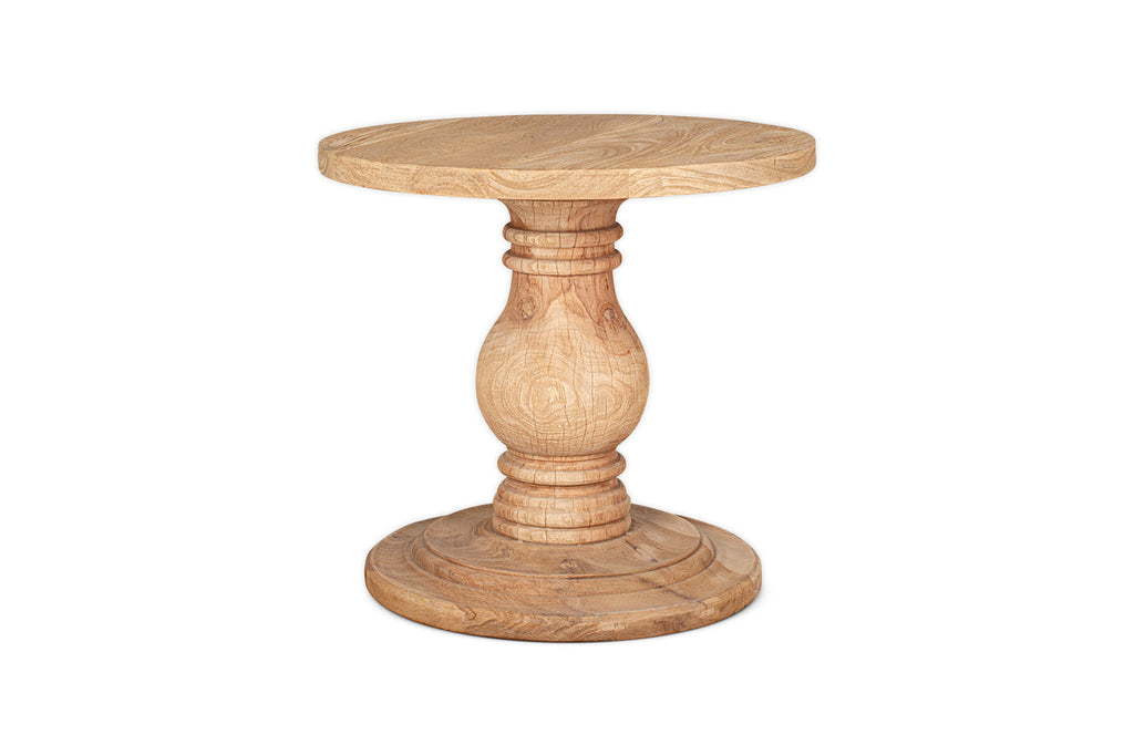 Table d'appoint ronde sculptée Laya - Naturelle