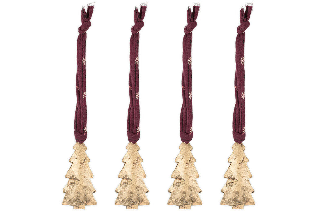 Boules de Noël Mishti - Laiton antique - Petites (Lot de 4)