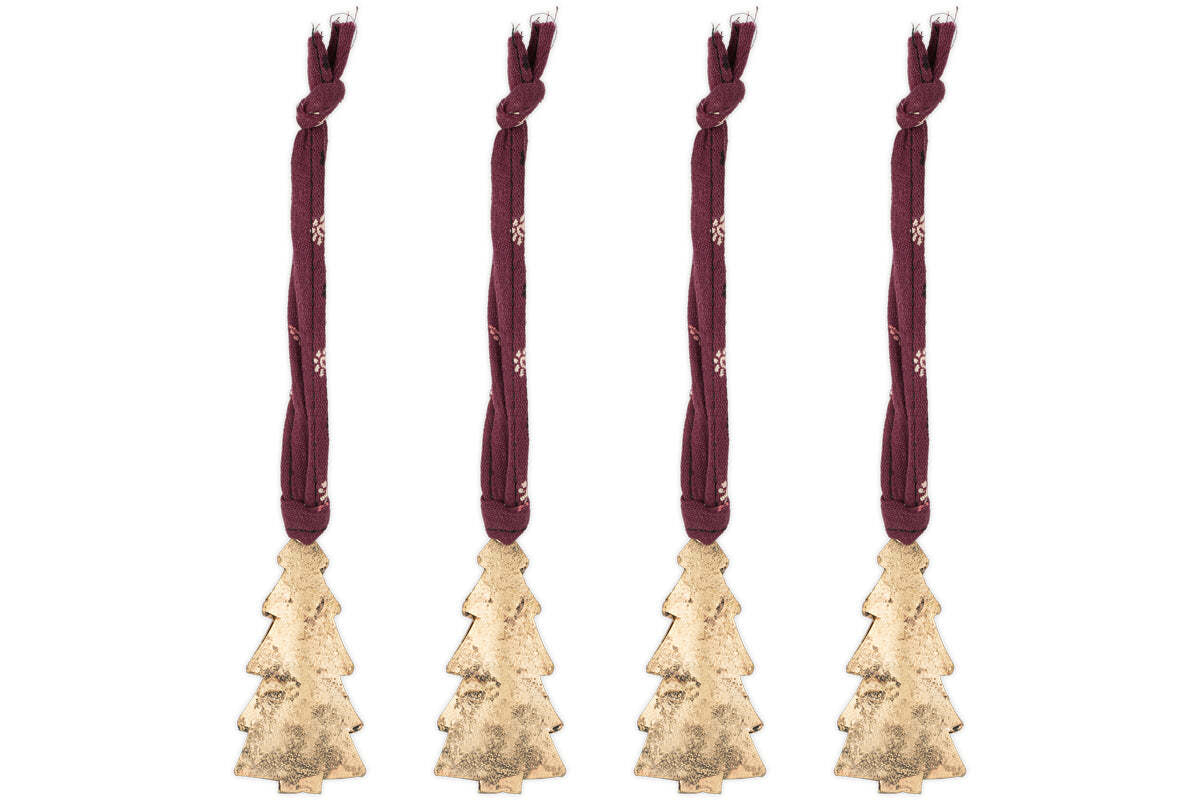 Boules de Noël Mishti - Laiton antique - Petites (Lot de 4)