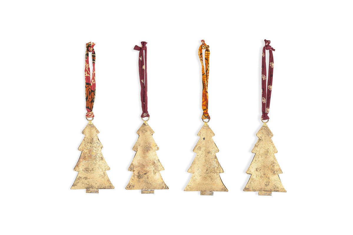 Boules de Noël Mishti - Laiton antique - Grandes (Lot de 4)