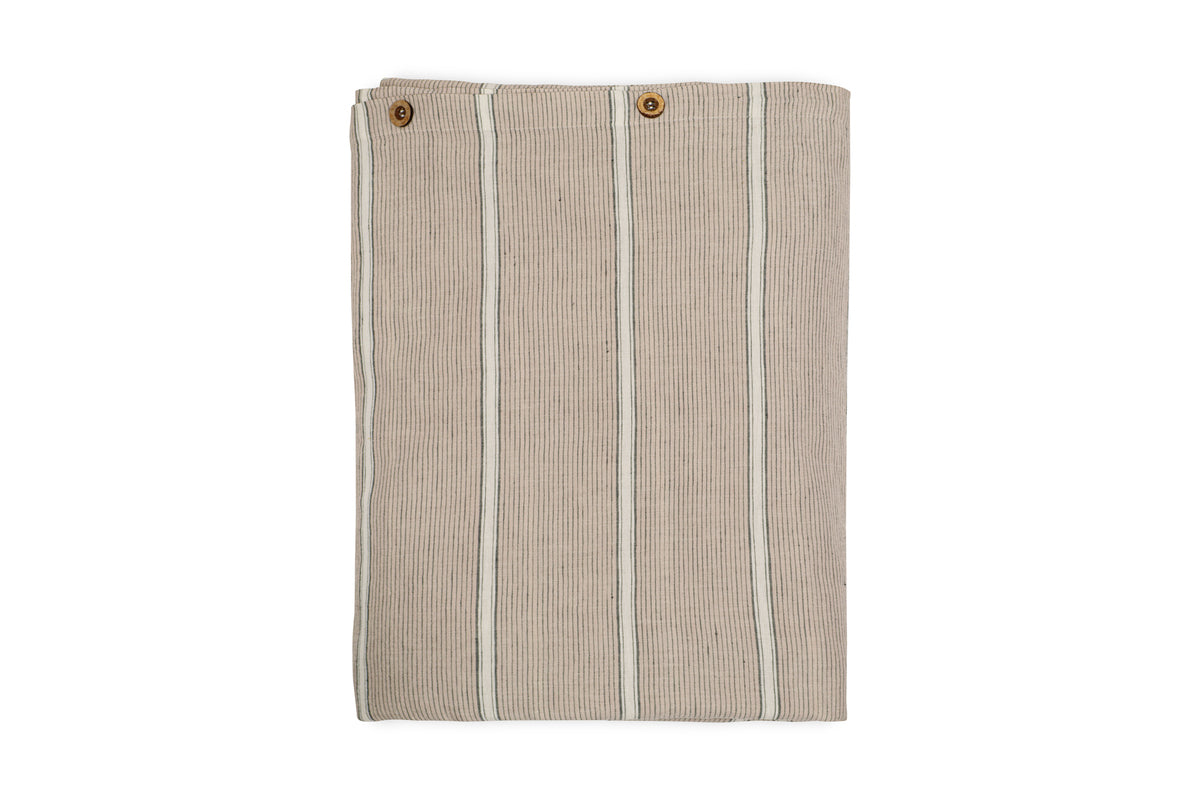 Housse de couette Mora en chanvre et coton - Gris pierre