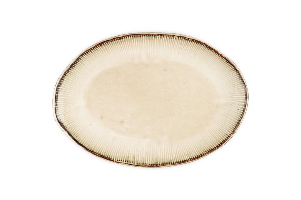 Plat ovale Malia grand format - Crème