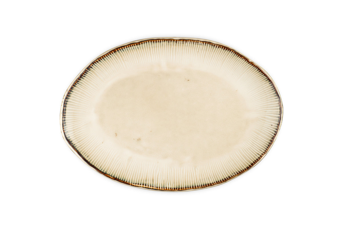Plat ovale Malia grand format - Crème