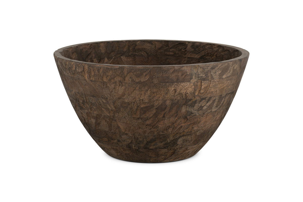 Bol de service en bois Nyati - Brun foncé - Grand
