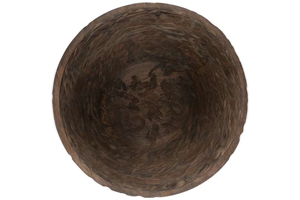 Bol de service en bois Nyati - Brun foncé - Grand