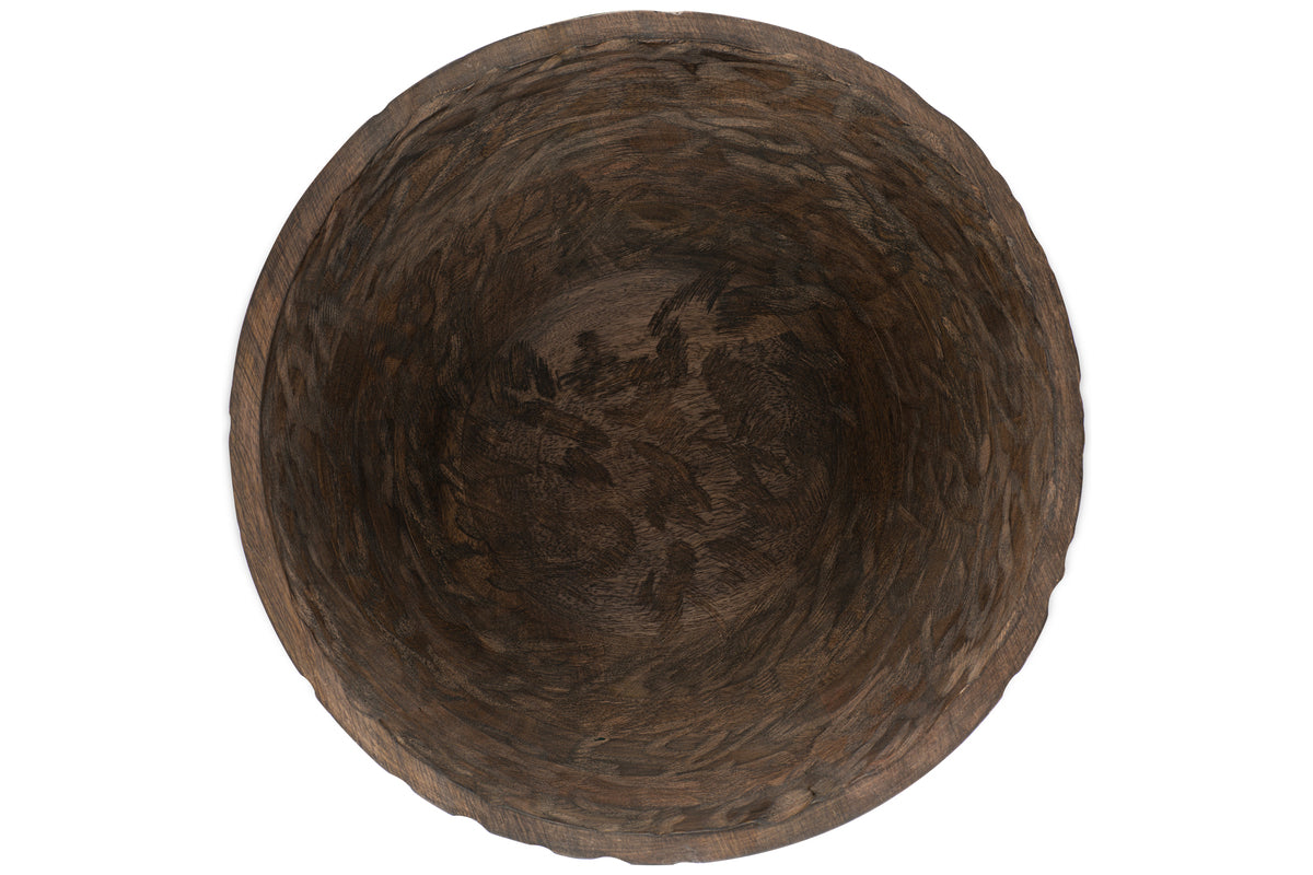Bol de service en bois Nyati - Brun foncé - Grand