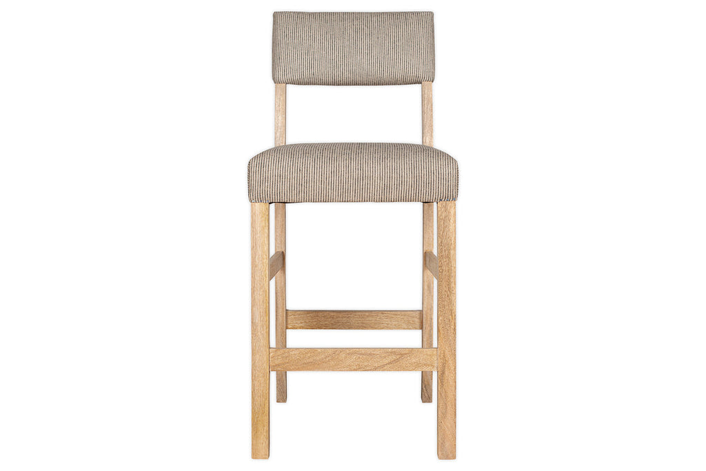 Chaise de comptoir Nadeeka en lin recouvert de lin - Gris clair