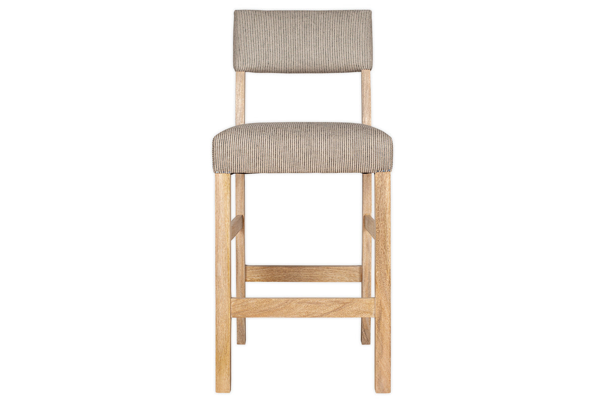 Chaise de comptoir Nadeeka en lin recouvert de lin - Gris clair