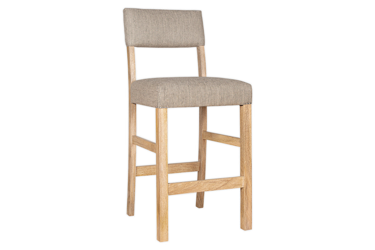 Chaise de comptoir Nadeeka en lin recouvert de lin - Gris clair