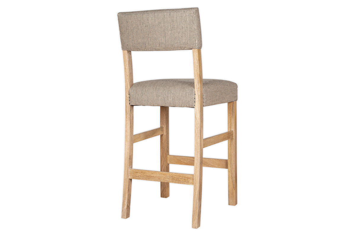 Chaise de comptoir Nadeeka en lin recouvert de lin - Gris clair