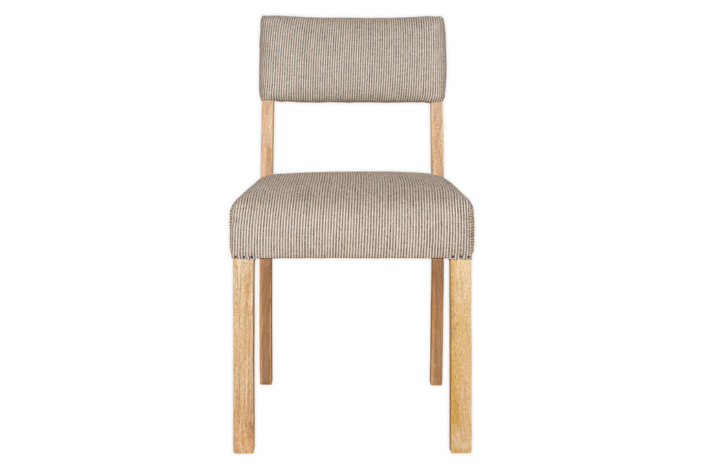 Chaise de salle à manger Nadeeka en lin recouvert de lin - Gris clair