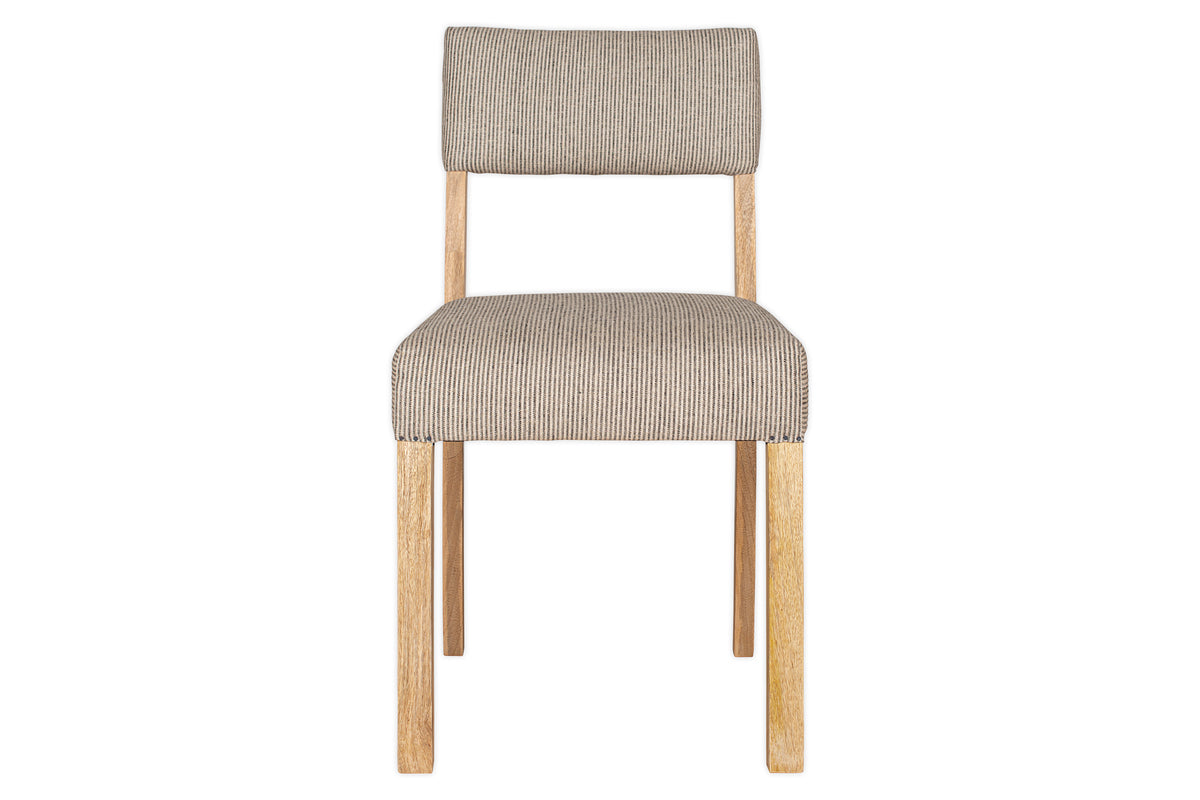 Chaise de salle à manger Nadeeka en lin recouvert de lin - Gris clair