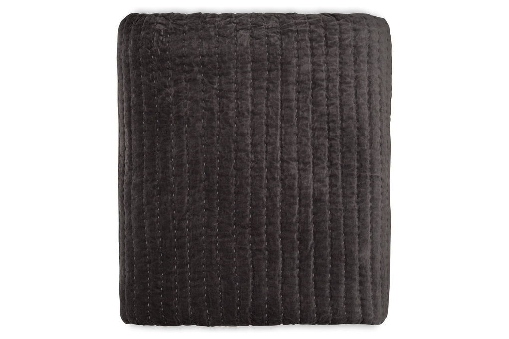 Couette Nidra en velours et lin - Anthracite