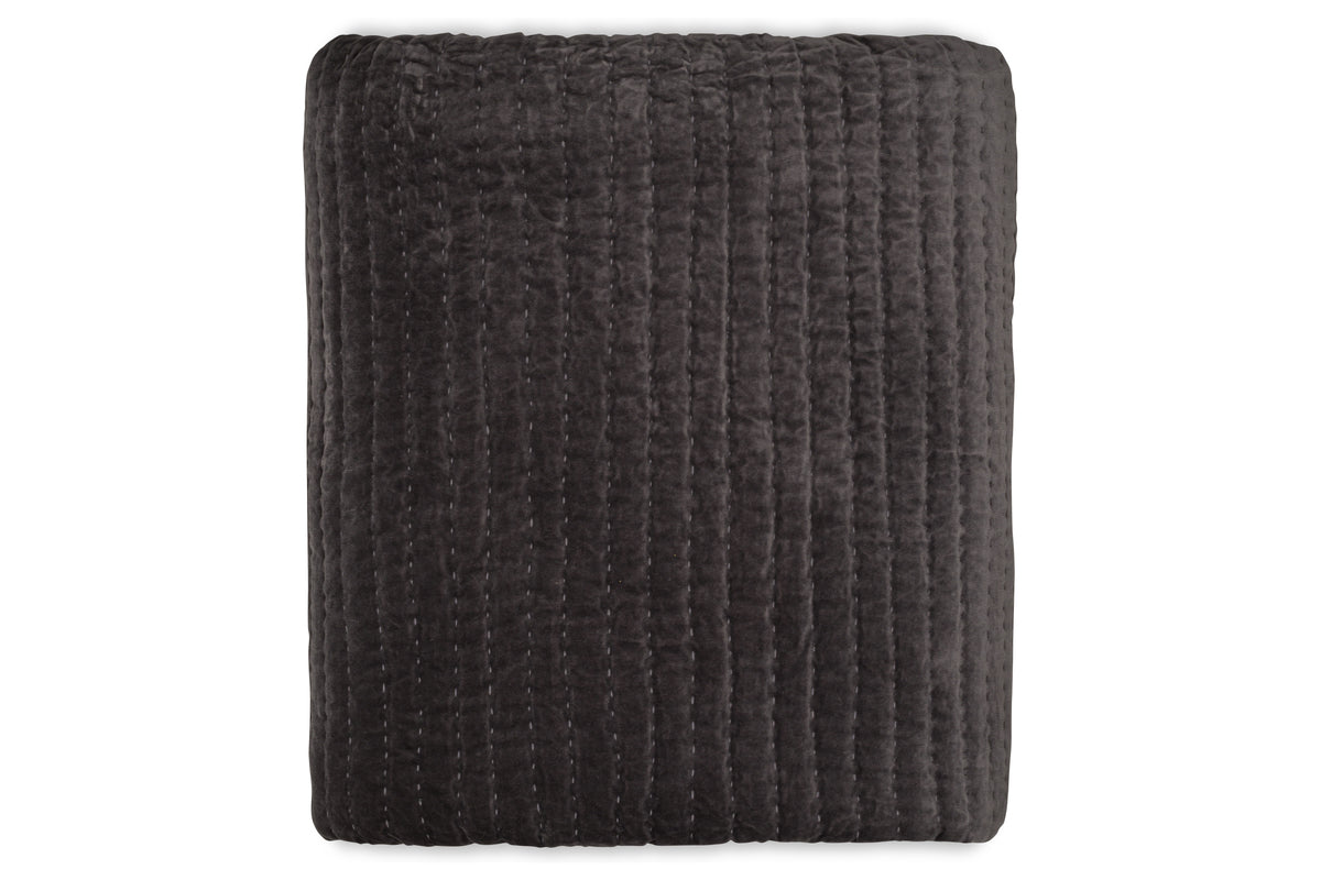Couette Nidra en velours et lin - Anthracite