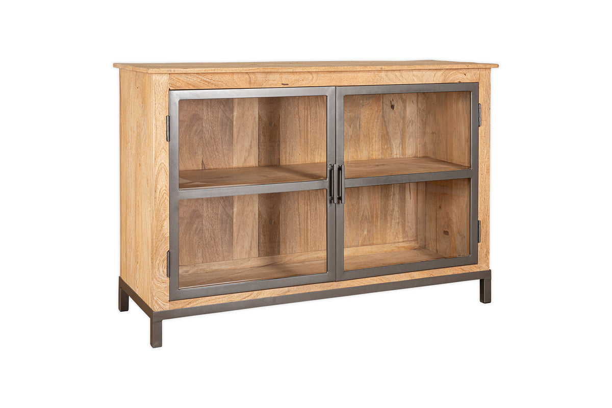 Buffet Nirvi en bois de manguier et fer forgé - Noir