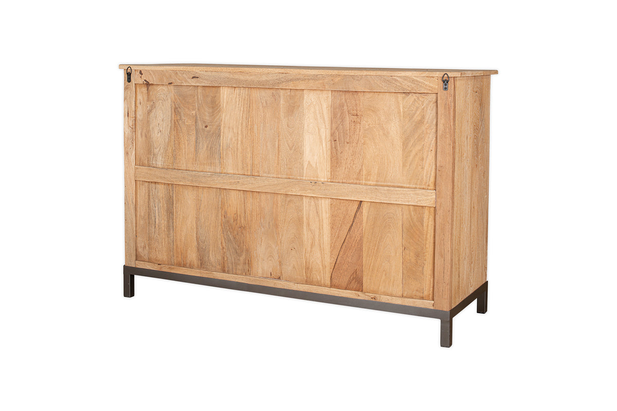 Buffet Nirvi en bois de manguier et fer forgé - Noir