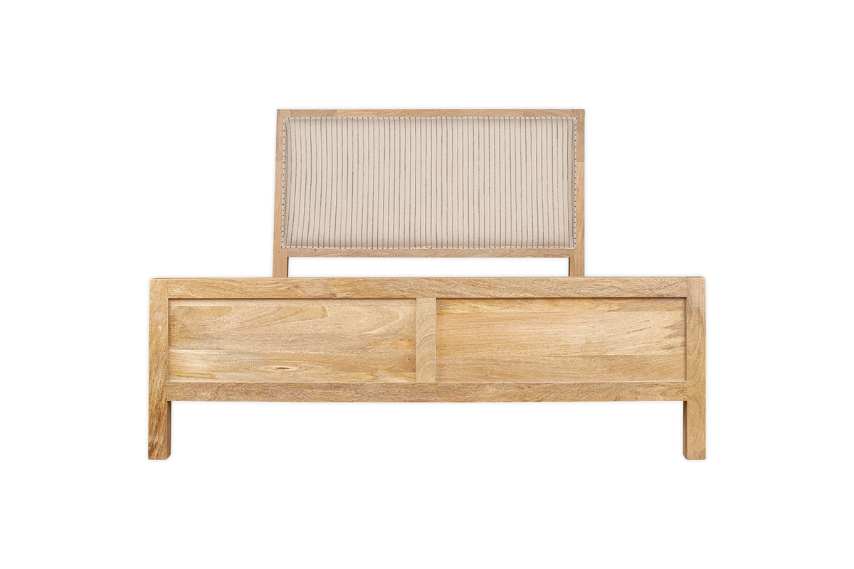 Lit à rayures Sanja - Naturel