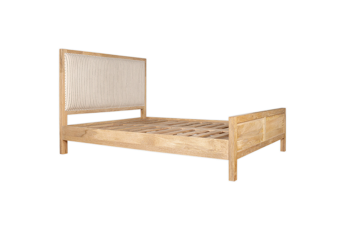 Lit à rayures Sanja - Naturel