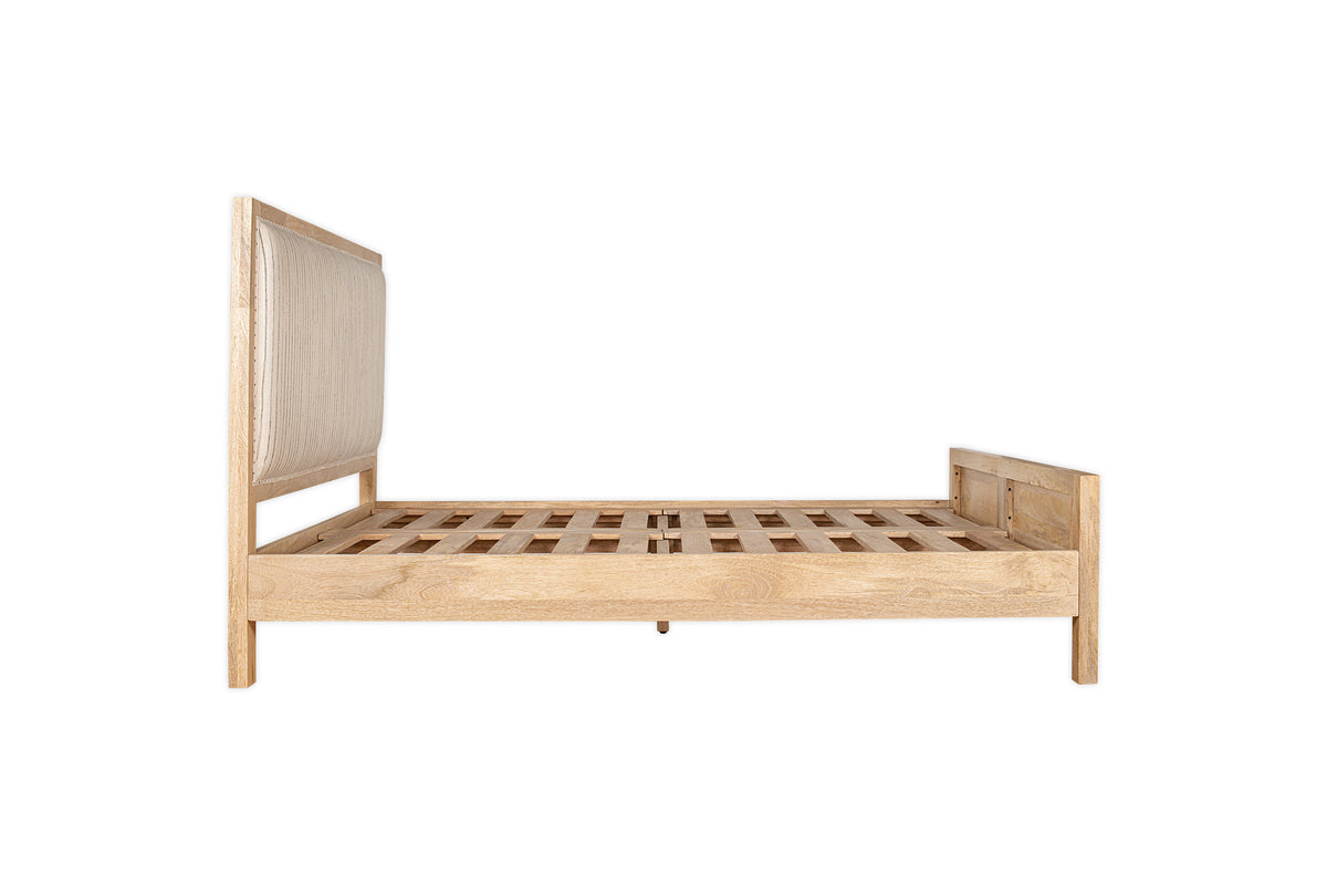 Lit à rayures Sanja - Naturel