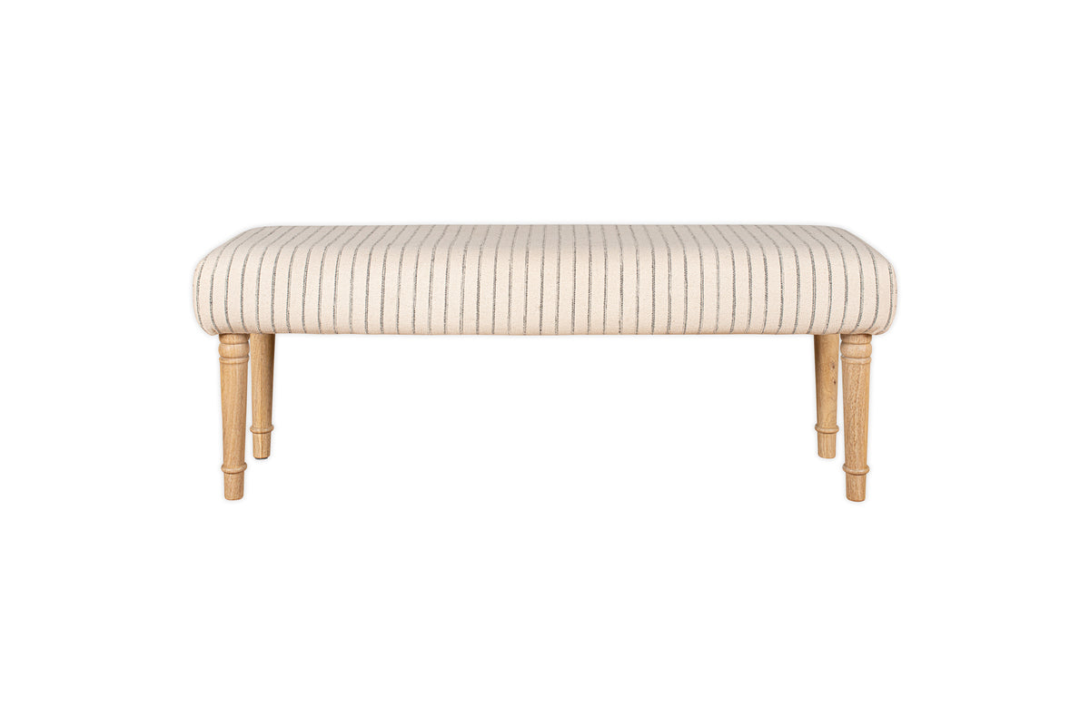 Banquette rembourrée à rayures Sanja - Gris