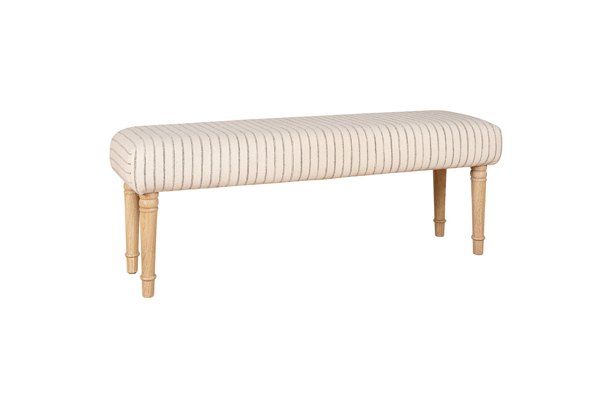 Banquette rembourrée à rayures Sanja - Gris