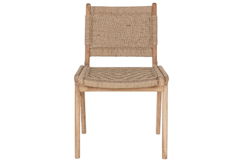 Chaise de salle à manger Vinay tissée sans accoudoirs - Naturel