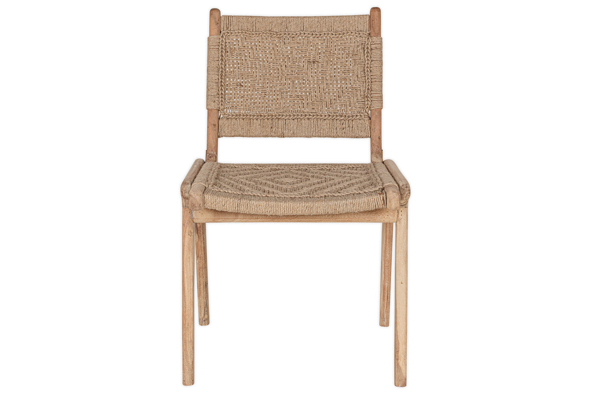 Chaise de salle à manger Vinay tissée sans accoudoirs - Naturel