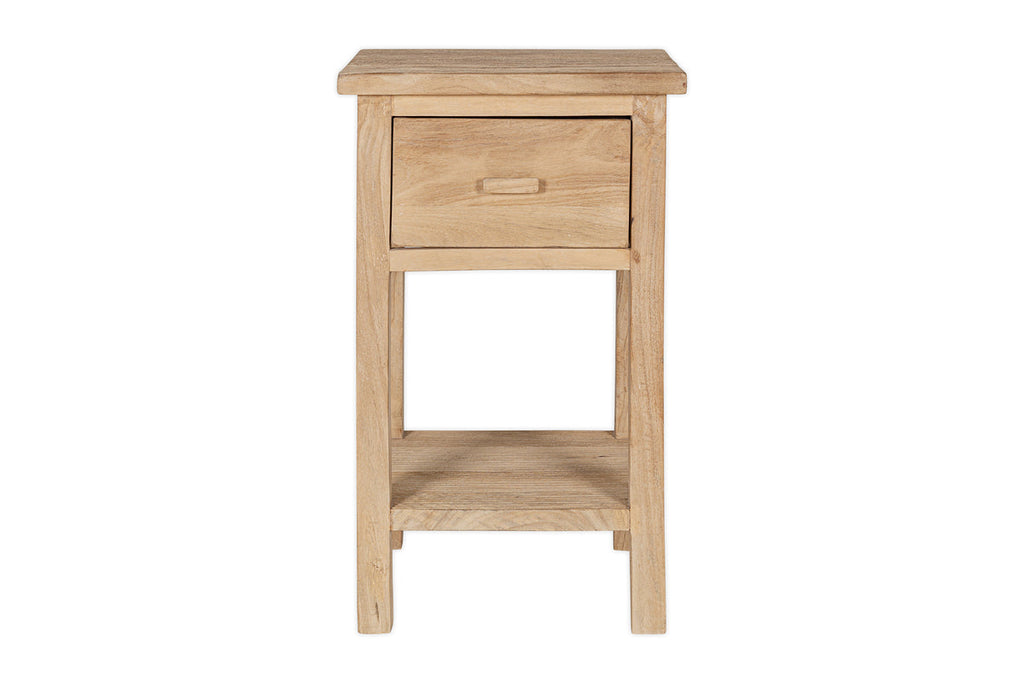 Table de chevet rainurée Vivan - Naturel