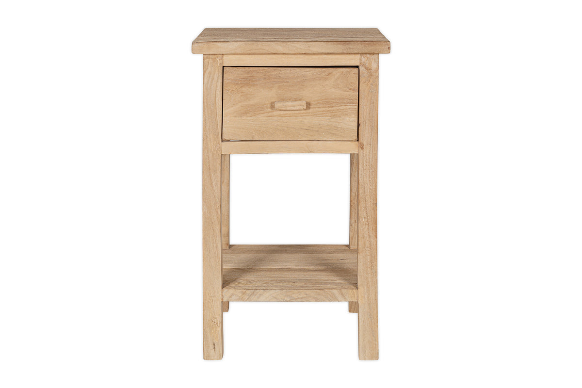 Table de chevet rainurée Vivan - Naturel