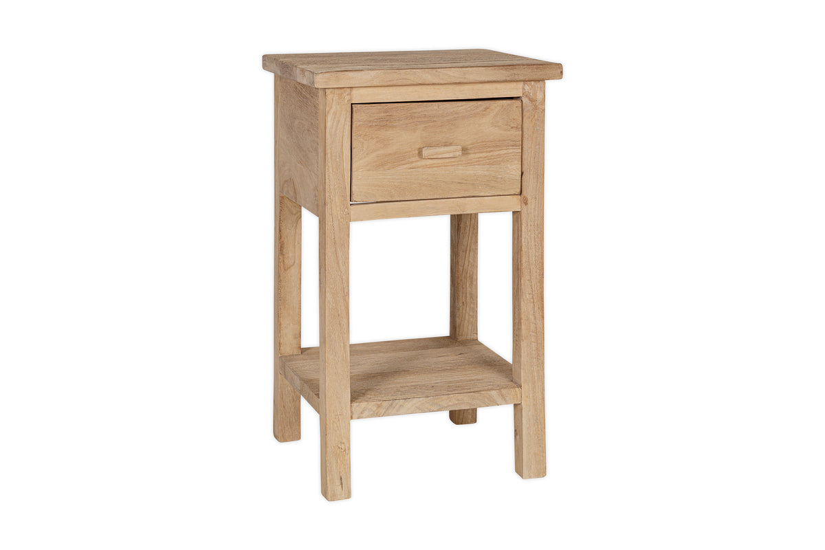 Table de chevet rainurée Vivan - Naturel