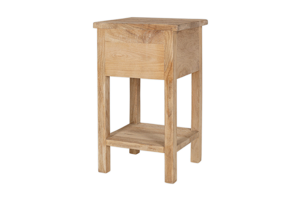 Table de chevet rainurée Vivan - Naturel