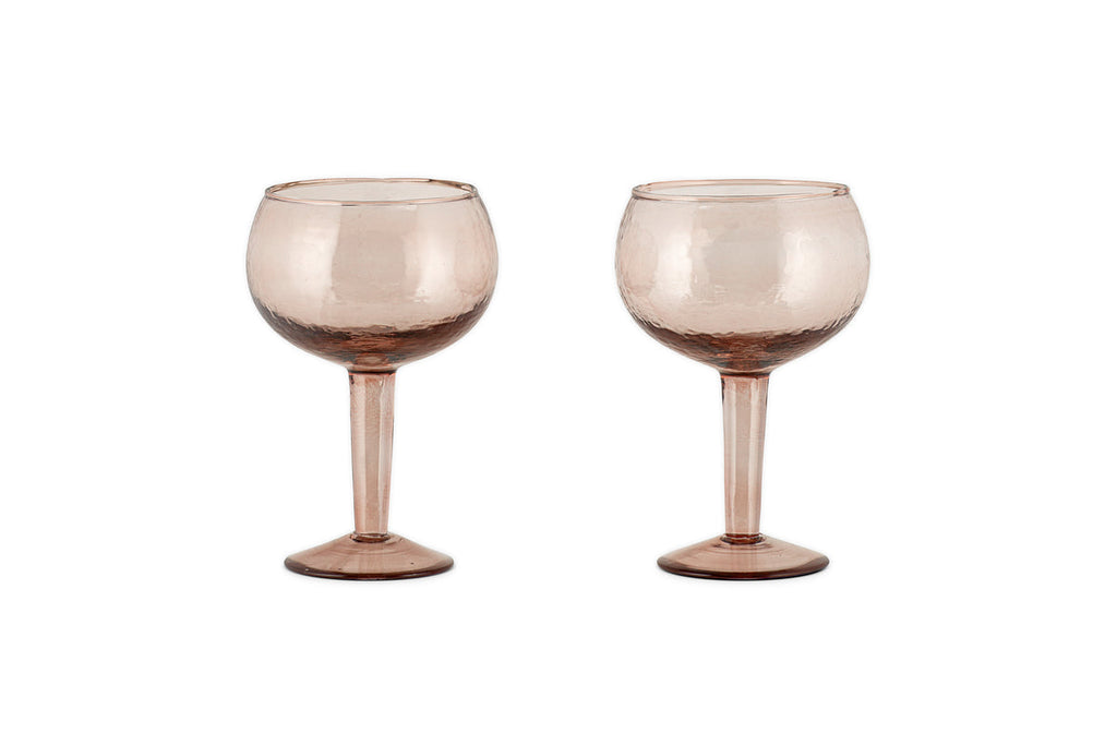 Verres à gin martelés Yala - Terre cuite poussiéreuse (Lot de 2)