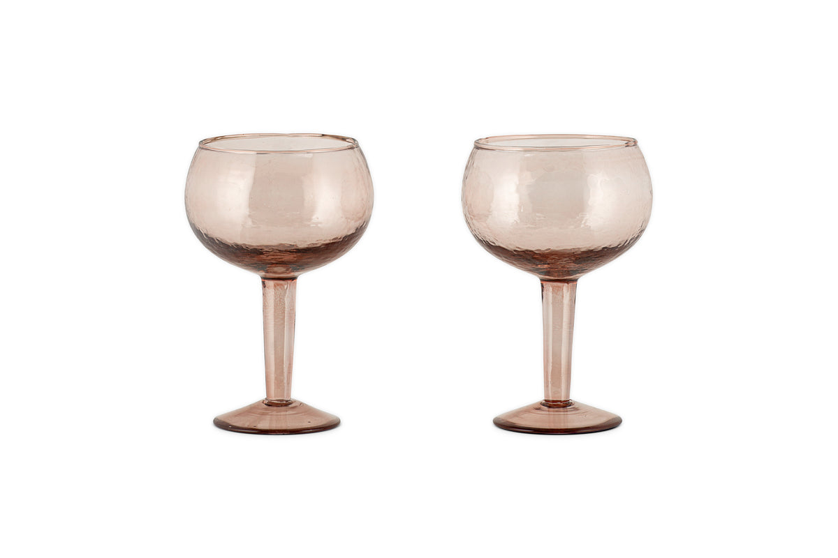 Verres à gin martelés Yala - Terre cuite poussiéreuse (Lot de 2)