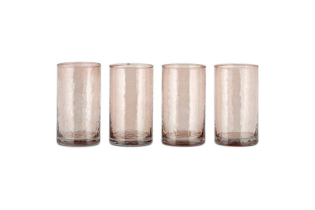 Verres à long drink Yala Hammered Highball - Terre cuite poussiéreuse (Lot de 4)