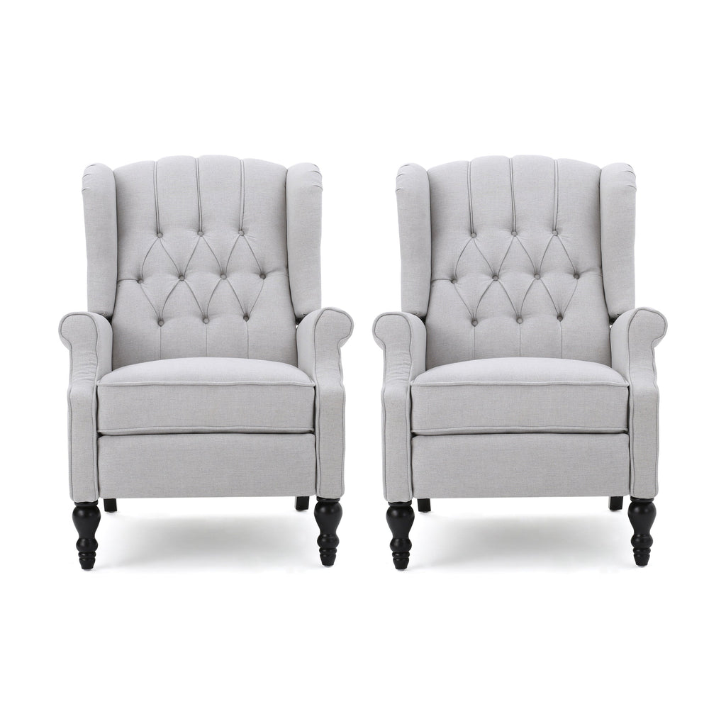 Fauteuils inclinables Walter en tissu capitonné (lot de 2) par Christopher Knight Home